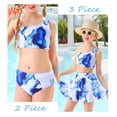 thumbnail image 6 of Lanbubble Girls 3 Piece Swimsuit Tankini Set Bathing Suit Bikini Beach Swimear with Skirt 11-12 Years, 6 of 11