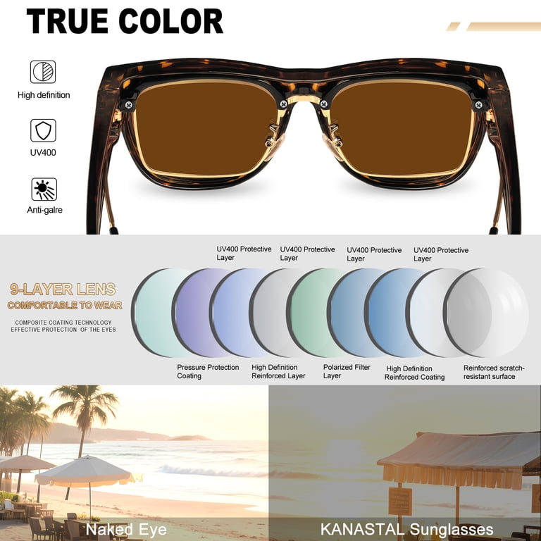 Kanastal Polarized Fit-Over Sunglasses, Brown Square photo 7