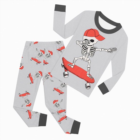 KPOPLK 2T 3T 4T 5T 6T 7T 8T Boys Pajamas 2Pcs Long Sleeve Graohic Tee Top Pants PJS Sets Kids Boy Sleepwear,Size 4-5 Years
