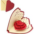 thumbnail image 1 of Tarjeta de felicitación plegable 3D emergente, romántica tarjeta de cumpleaños para esposa, marido, novia, madre, tarjetas para boda, Navidad, día de San Valentín, día de la madre (corazón) JM  JM, 1 of 5