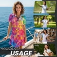 thumbnail image 6 of Psesaysky Rainbow Print Women's Tennis Dress with Collar Quick Dry Short Sleeve Golf Tennis Dress with Built in Shorts 2 Piece Zip up Workout Athletic Sundress Plus Size for Women, 6 of 7