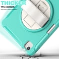 thumbnail image 5 of ELEHOLD Case for iPad Air (M2) 11 inch (2024) / iPad Air 4 & 5 10.9 Inch (2020/2022) / iPad Pro 11 2022, Military Grade Shockproof Silicone Protector with Pencil Holder+ Rotating Stand,Mint, 5 of 7