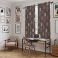 thumbnail image 5 of Brown Daisy Kitchen Curtain for Berdoom Living Room Cafe 72 Inch Length, Modern Farmhouse Chrysanthemum Floral Tiers Curtains Light Filtering Drapes Rod Pocket Window Treatment 2 Panels 52"Wx72"L, 5 of 8