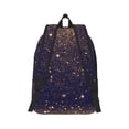 thumbnail image 3 of Daiia Gold Black Glitter Vintage Canvas Backpack for Men and Women ,Hiking Backpack,Travel Laptop Bag for School,Large Capacity Backpack, 3 of 8