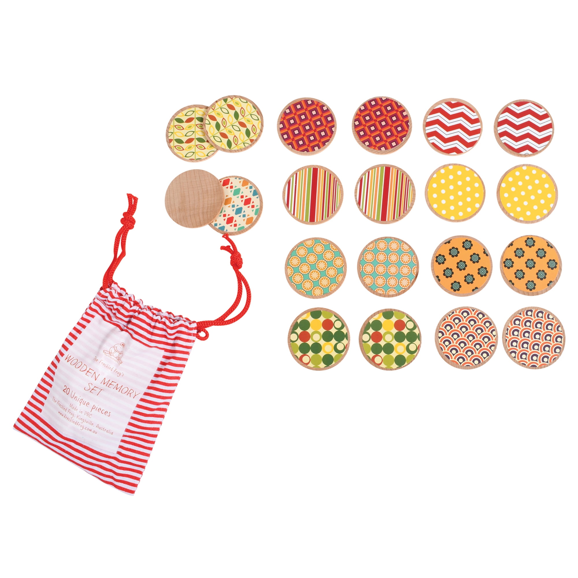 Freckled Frog Retro Wooden Matching Pairs Memory Game Counting Set (20  Pieces) - Walmart.com