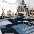thumbnail image 4 of MICGEEK 10x14 Washable Area Rugs for Living Room, Modern Geometric Printed Rug, Vacuum-Friendly, Non Slip Indoor Rug for Bedroom Dining Room Home Decor Carpet, Charcoal Blue, 4 of 10
