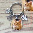 thumbnail image 2 of Llavero clásico personalizado con gema de tiempo para hombres y mujeres, lindo Animal, huella de pata de Mascota, amo el gato, llavero de coche, regalo conmemorativo de aleación de moda, 2 of 4