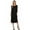 Black, variant on Women's Casual Loose Fit 3/4 Sleeve Jersey Knit A-Line Solid Midi Dress