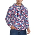 thumbnail image 2 of Lsque daisy Skull red flower Pattern Casual Men's Hoodie,Hooded Sweatshirt with Kangaroo Pocket,Pullover Hoodie-Large, 2 of 7
