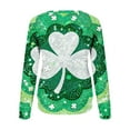 thumbnail image 2 of Puyaiuu Womens St. Patricks Day Clover Print Sweatshirt Soft Fortunate Shamrock Long Sleeve Shirt Green Tunic Pullover Top Irish Holiday Clothes Gift, 2 of 7