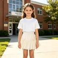 thumbnail image 2 of Fgnfyis Skirts for Girls Bow Ribbon Flutter Party Shorts Adorable Lightweight Skirt Girls Beige 6-7 Years, 2 of 7