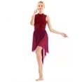 thumbnail image 5 of Vestido de gimnasia para mujer, Ballet, baile lírico, Swing, cuello Halter lírico, espalda descubierta, lentejuelas brillantes, leotardo de malla alto y bajo, 5 of 5