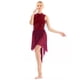 thumbnail image 5 of Vestido de gimnasia para mujer, Ballet, baile lírico, Swing, cuello Halter lírico, espalda descubierta, lentejuelas brillantes, leotardo de malla alto y bajo, 5 of 5
