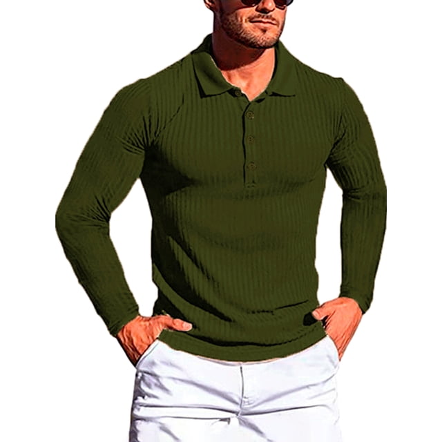 Sunloudy Men's Spring Autumn Casual Shirts Solid Color Long Sleeve Lapel Tops Button Shirts for Party