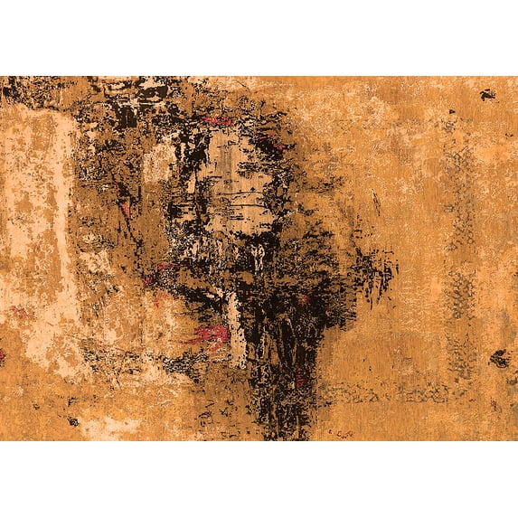 Ahgly Company Indoor Rectangle Oriental Orange Industrial Area Rugs, 8' x 10'