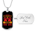 thumbnail image 4 of Your Chien Pense Pattes Collier en Acier Inoxydable Ou or 18k Chien Tag 24" Chaîne, 4 of 8