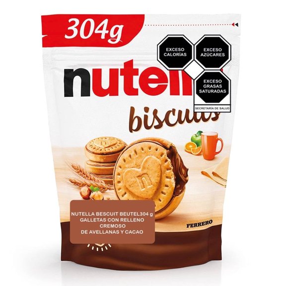 Galletas Nutella con relleno cremoso de avellana y cacao 304 g