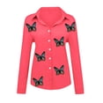 thumbnail image 4 of CEHVOM Blouses et Chemises à Manches Longues à Col en V pour Femmes, Mode Décontractée Printemps Été, Imprimé Floral, Liquidation, 4 of 6