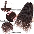 thumbnail image 4 of Benehair Goddess Locs Crochet Braids Boho Style Faux Locs Hair Extensions with Curly Ends Pre Looped Locs Synthetic for Women 16" Black Mix Light Auburn, 4 of 9