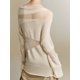 thumbnail image 2 of Suéteres de punto empalmados elegantes de verano para mujer, moda holgada, informal, suave, combinable, populares, para jóvenes, delgados, largos, para chicas, geniales, nuevos, 2 of 5