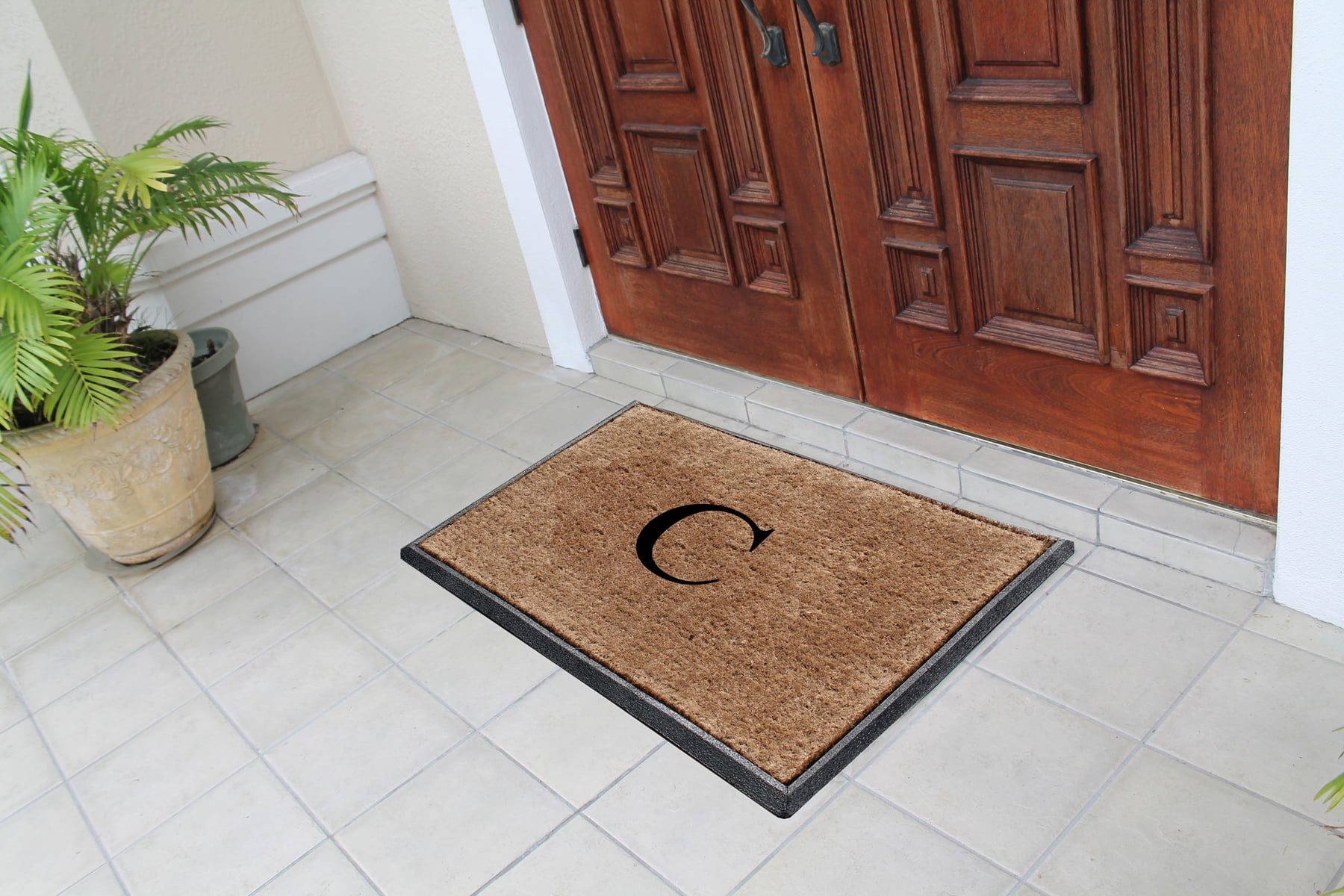 A1HC First Impression 30 in. x 48 in. Rubber and Coir Molded Double Monogrammed Door Mat