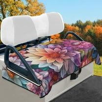 HUIACONG Tropical Flower Golf Cart Seat Covers Easy to Install Comfortable Universal Seat Covers for Golf Cart Foldable Golfs Car Interior Covers Compatible with EZGO Yamaha Club Cars