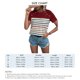 thumbnail image 4 of Camiseta de mujer cuello redondo botón de hombro manga corta patrón de rayas con estilo casual mujer verano superior para vacaciones diario, 4 of 6