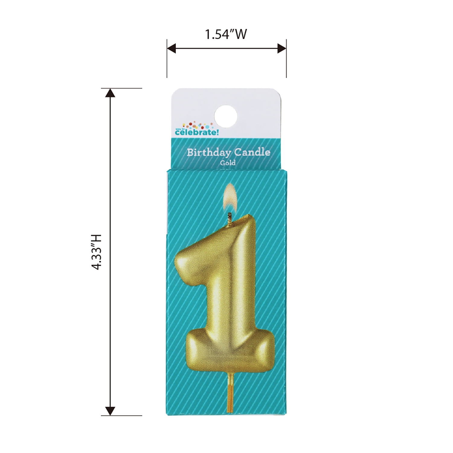 Gold Number 1 Birthday Candle, by Way To Celebrate
