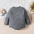 thumbnail image 4 of Baby Rompers Boy Long Sleeve Letter Embroider Pullover Rompers Bodysuits Baby Onesies Grey 6 Months-9 Months, 4 of 6