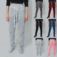 thumbnail image 3 of shoper Pajama Pants Women Soft Elastic Waist Drawstring Footing Sweatpant Lined Pants Joggers Warm Lounge Sleepwear (Red,XL), 3 of 10