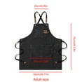 thumbnail image 5 of Chef Aprons for Men Women with Large Pockets, Black Waterproof Kitchen Aprons for Cooking Gardening Barber Grill BBQ Woodworking Artist Apron Cotton Canvas Cross Back Heavy Duty Adjustable Work Apron, 5 of 10