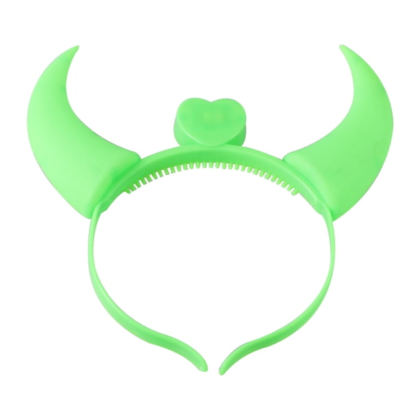 FELTECHELECTR Diadema con cuernos de diablo parpadeantes y luces LED (verde)