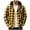 Yellow&16^0701J, variant on Fabrcox S-4XL Men Flannel Shirt Jacket with Hooded Long Sleeve Button Down Men Shacket Plaid with Chest Pocket Casual Oversized Hoodie Coat Green XXXL