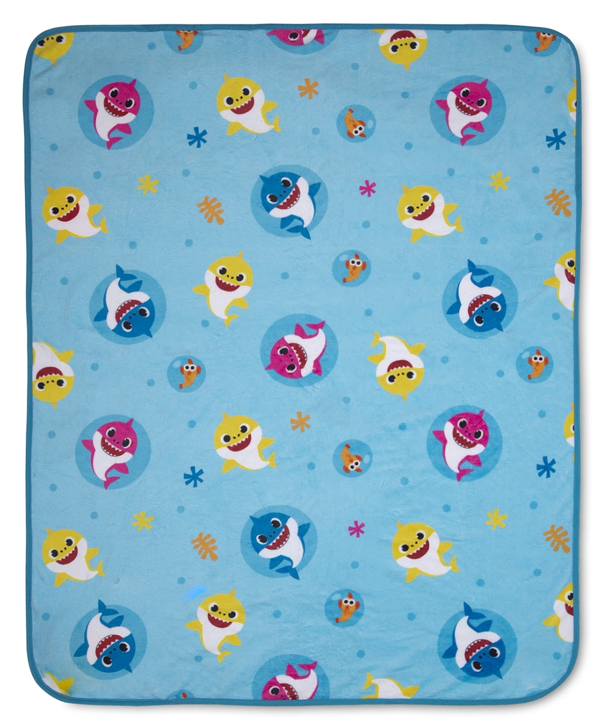 Baby Shark 30" x 43" Coral Plush Toddler Blanket, Unisex, Blue