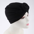 thumbnail image 3 of Tachiuwa 2 Pcs Turban Extensible Noué pour Femmes Bonnet Indien Noir, 3 of 8
