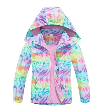 

IEUIBX Jackets for Girls Softshell Jacket Girls Rain Jacket Children s Winter Jacket Transition Jacket With Water Breathable Jacket With Hood Pink 3-4 Years