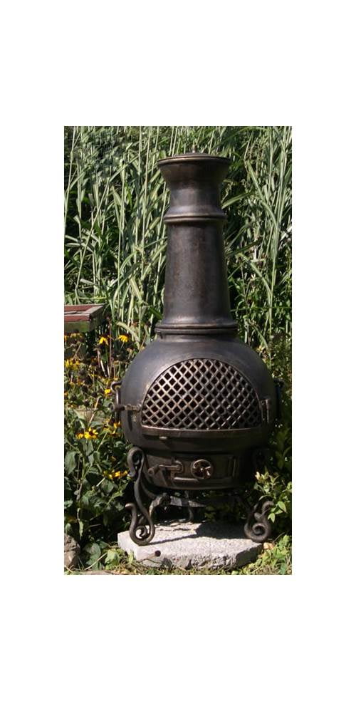 Outdoor Chiminea Fireplace Gatsby in Gold Accent Finish (Without Gas) by The Blue Rooster