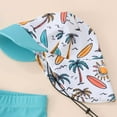 thumbnail image 5 of Kids Swimsuits Toddler Baby Boys Coconut Tree Crab Dinosaur Print Swimsuit with Rash Guard Hat Quick Dry Sun Protection Swimsuit Kids Swimsuits Light Blue 2 Years-3 Years, 5 of 7