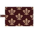 thumbnail image 3 of PKQWTM Beige Brown Floral French Fleur De Lis Dark Brown Book Cover Book Protector Book Sleeve Book Pouch Book Bag 6x9 inch, 3 of 4