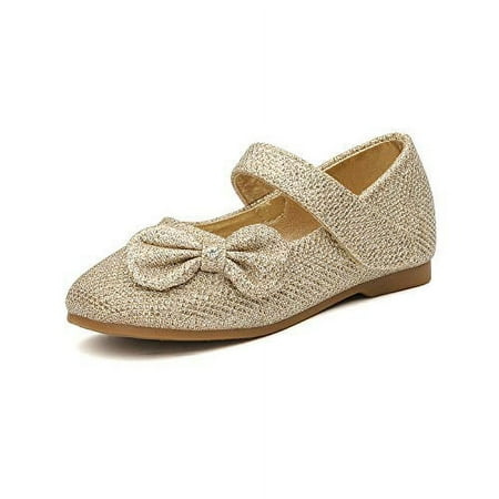 

Dream Pairs Toddler Girls Kids Bow-knot Mary Jane shoes Dress Flat Shoes ANGEL-5 GOLD/GLITTER Size 5T