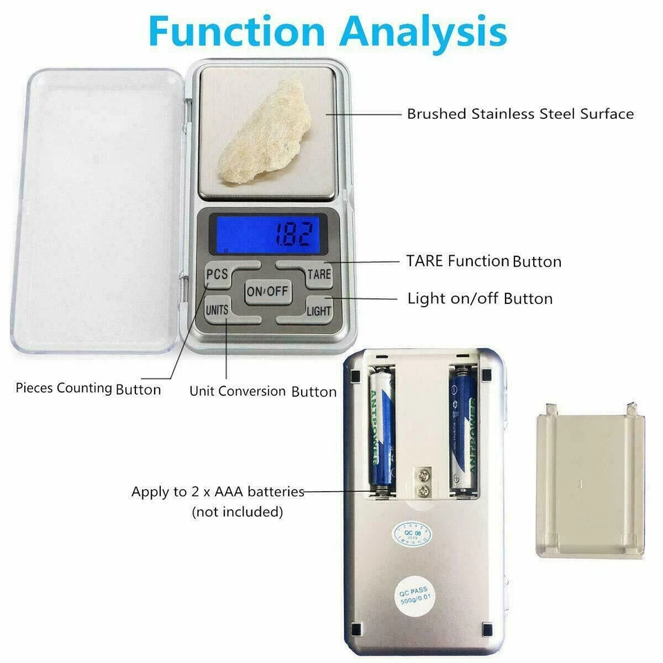 Portable 200G X 0.01G Mini Digital Scale Jewelry Pocket Balance Weight Gram Lcd