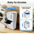 thumbnail image 4 of JYLP 2-Tier Rolling Laundry Sorter Cart, 2 Removable Storage Baskets with 4 Universal Wheels & Handle, Portable Clothes Organizer for Laundry Room, Bathroom & Dorm (Grey/White), 4 of 6