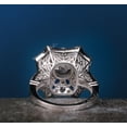thumbnail image 4 of Spiderweb Filigree Antique Diamond Engagement Ring, Milgrain Ring, Bead Set Bezel Diamond Ring, Square Shape Ring, 925 Sterling Silver, 2.2 Ct Simulated Diamond, 4 of 5