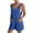Blue, variant on Ecqkame Rompers for Women 2024 Dressy Summer Casual Sleeveless Suspender Plus Size Short Jumpsuit 97%Polyester,3%Spandex XL