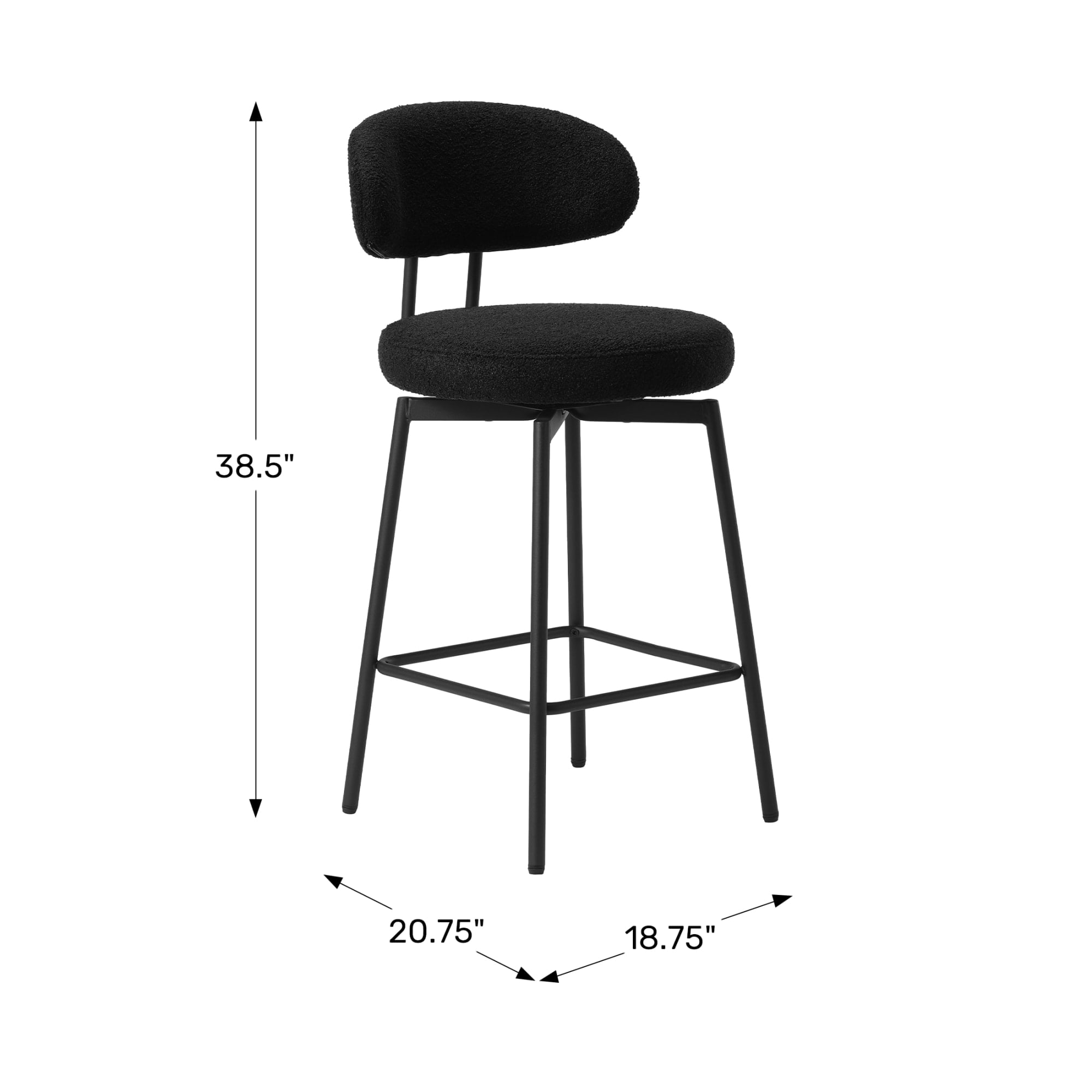 WestinTrends Alexandria Modern Upholstered Sherpa Fabric Counter Height Bar Stools with Back (Set of 2), Camel