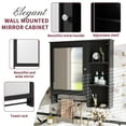 thumbnail image 6 of Wall Mounted Bathroom Storage Cabinet, Medicine Cabinets with large mirror door, adjustable shelves and three open storage levels(Not Include Bathroom Vanity ), 6 of 16
