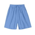 thumbnail image 4 of QSXADF Women Pajama Shorts Sleep Bottoms Solid Shorts Color Elastic Waist with Pockets Breathable For Women Home Sleepwear Ladies Loungewear, 4 of 6