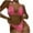 Hot Pink, variant on Women's Split Bikini Swimsuit Snake Print Cutout Halter Top Lace-Up Bottom Removable Padded Nylon for Beach Pool Summer