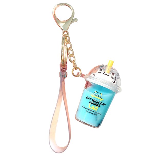 Minnieouse Llavero colgante decorativo té de la leche llavero decoración monedero colgante llavero dibujos animados lindo mujer chica regalo Ropa, zapatos y accesorios Miscelánea Azul Minnieouse AP014351-04