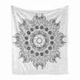 thumbnail image 1 of Mandala Soft Flannel Fleece Throw Blanket, Ornate Esoteric Esoteric Oriental Art Print, Cozy Plush for Indoor and Outdoor Use, 50" x 60", Black White, by Ambesonne, 1 of 6